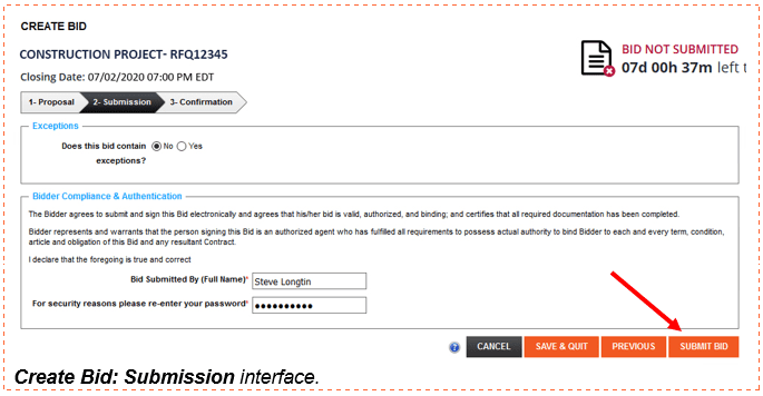 Electronic Bid Submission