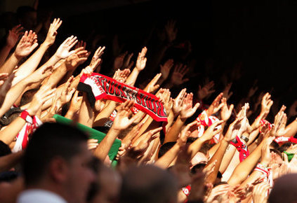 Aficionados sevillistas en un partido de esta temporada