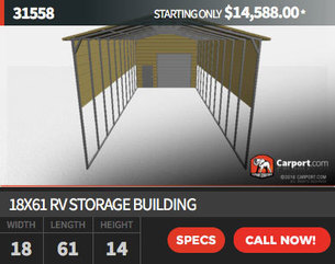 18x61 Rv Storage Building