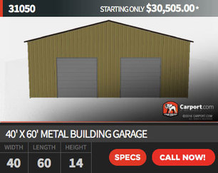 Carport Garage And Metal Buildings Design Your 60 Wide Metal