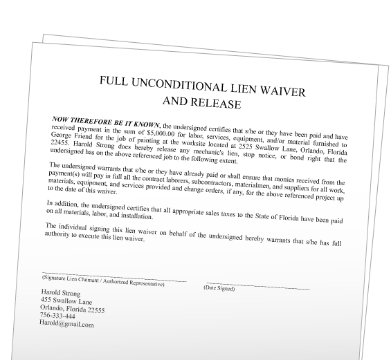 Free Lien Waiver Formslaw