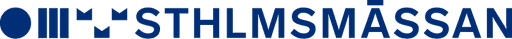 Logo with the text Stockholmsmässan in blue. 
