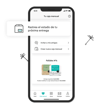 La pantalla del móvil muestra como se gestiona la caja mensual en la app LILLYDOO