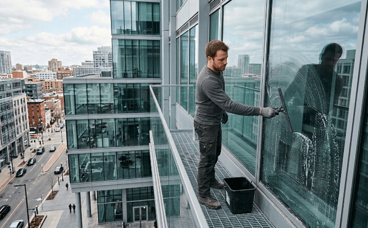 Multi-Story Building Window Cleaning