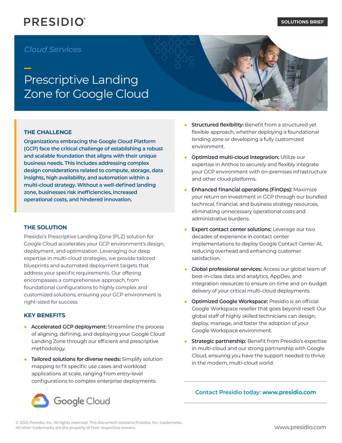 Prescriptive Landing Zone for Google Cloud