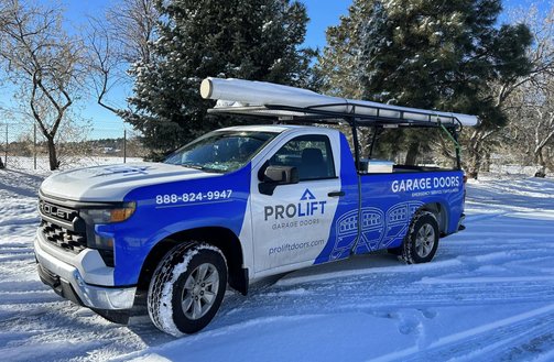 ProLift service truck in snow