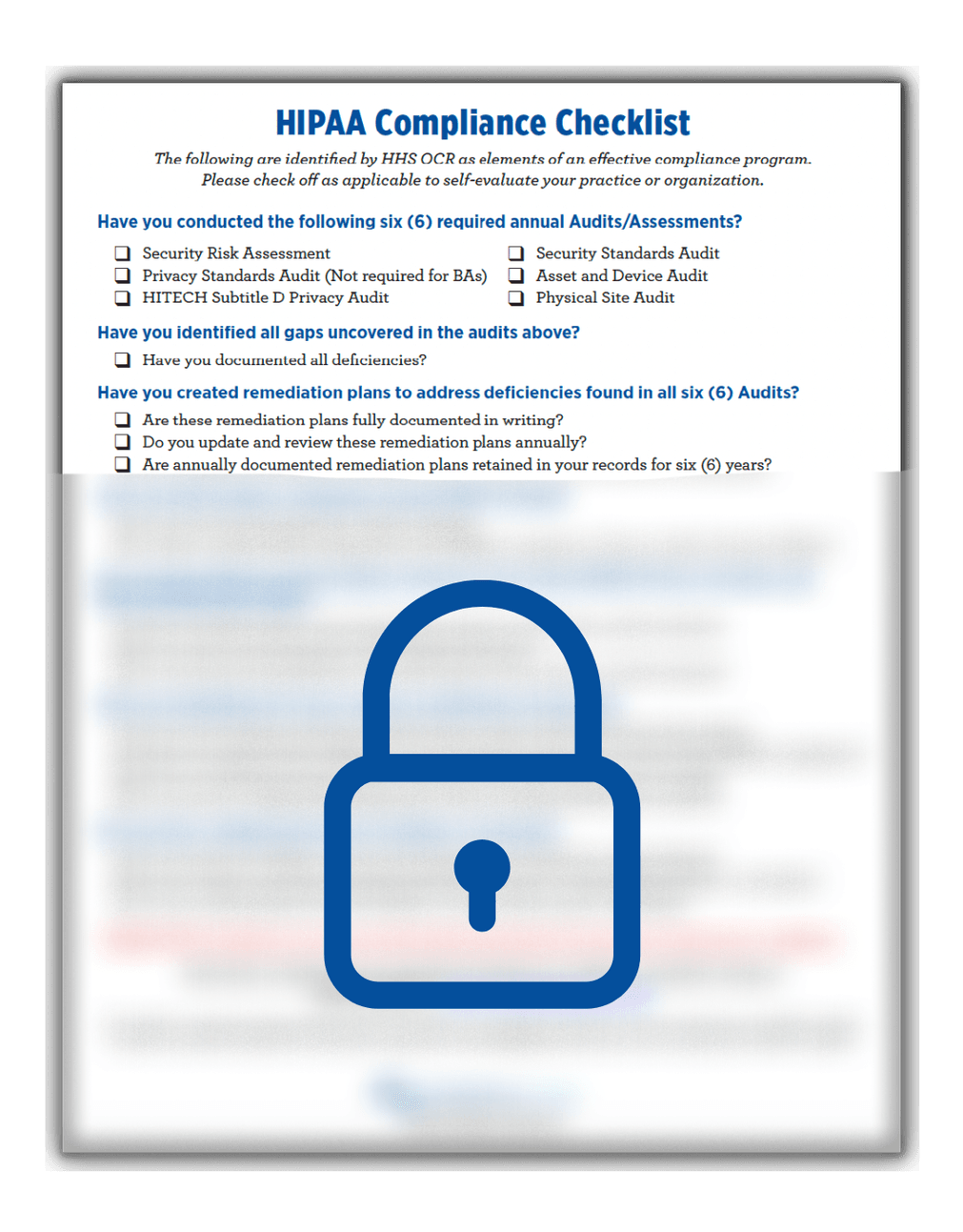 HIPAA Compliance Checklist