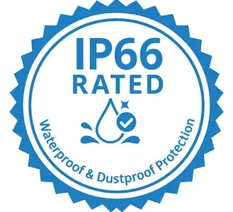 IP66 rated waterproof and dustproof badge