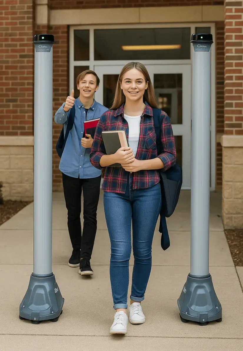 Student walking through OPENGATE® weapons detection