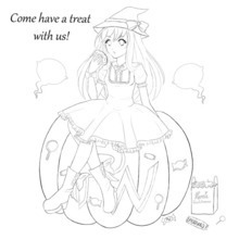 PaigeeWorld Halloween Coloring page by xxfullmoonxx