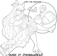 PaigeeWorld Halloween Coloring page by Kotou
