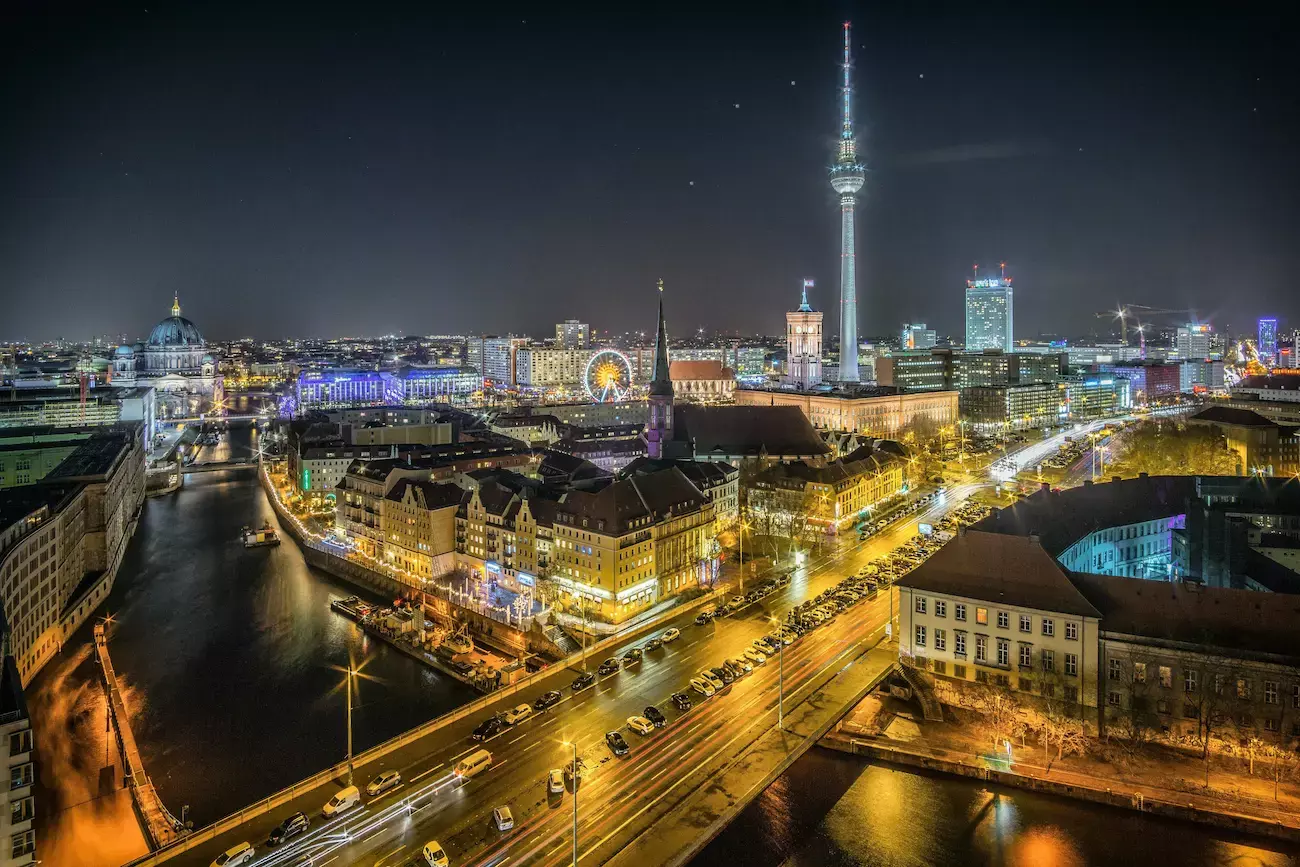 Berlin sky line at night