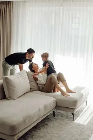 Family relaxing at home