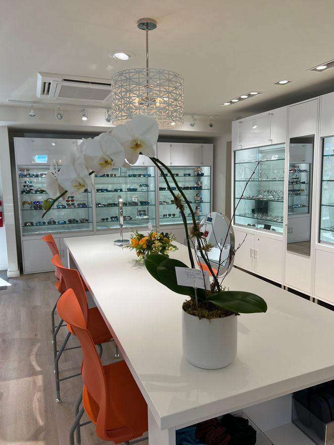 Shades Providence showroom with frame displays