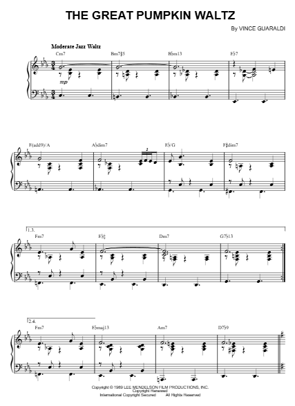 Preview of The Great Pumpkin Waltz sheet music