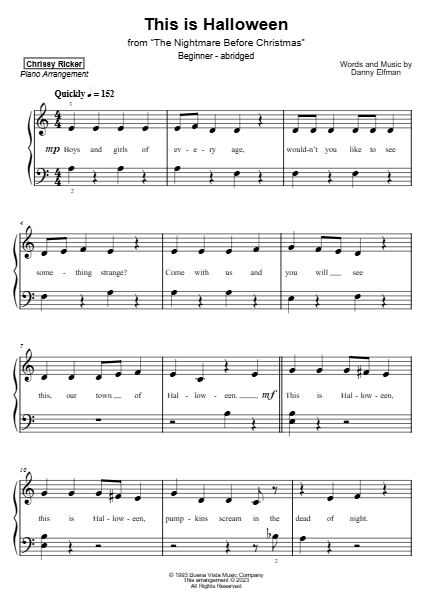 Preview of This Is Halloween sheet music