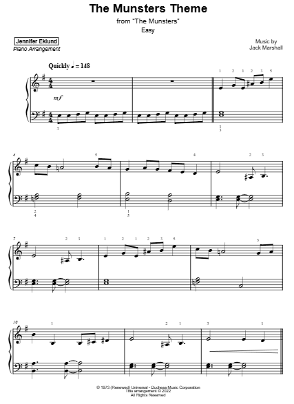 Preview of The Munsters Theme sheet music