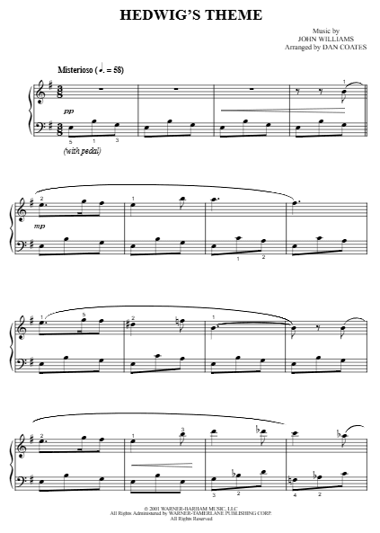 Preview of Hedwig's Theme sheet music