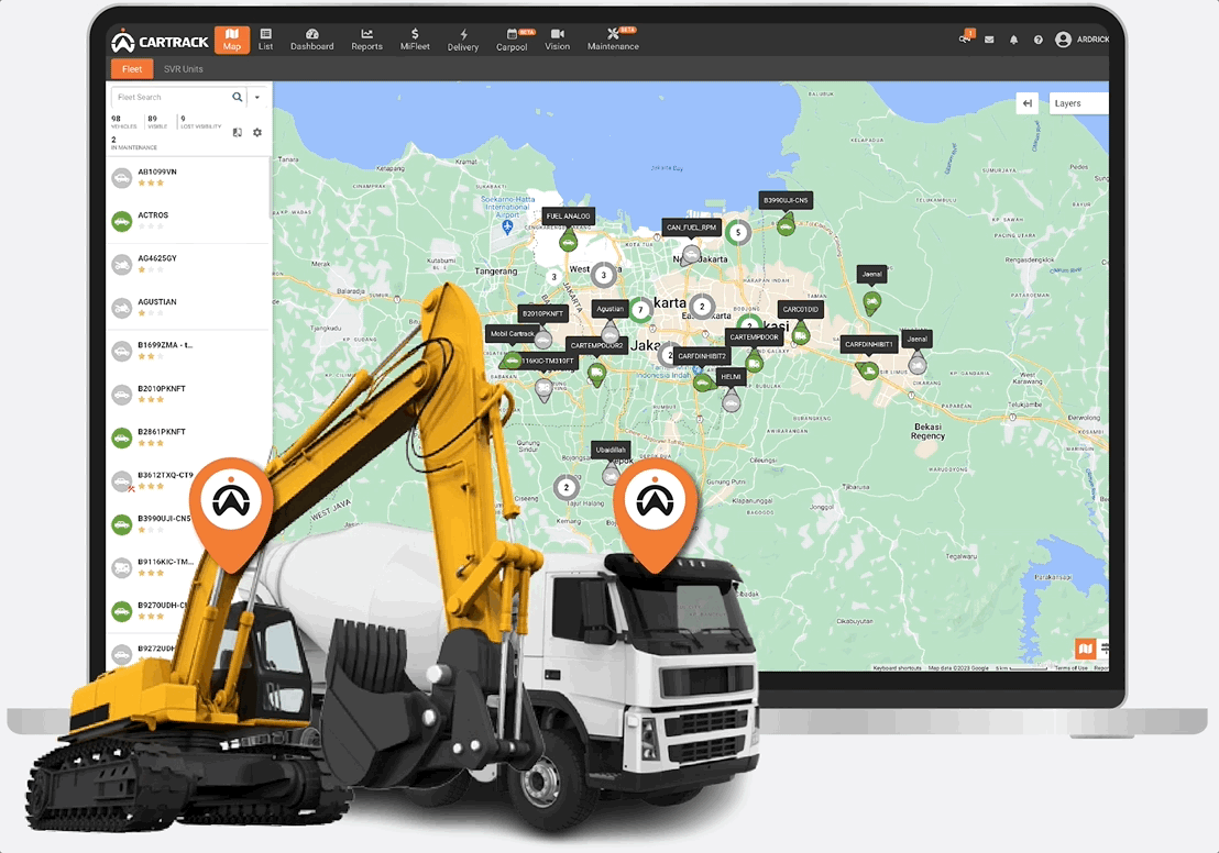 cartrack gps alat berat