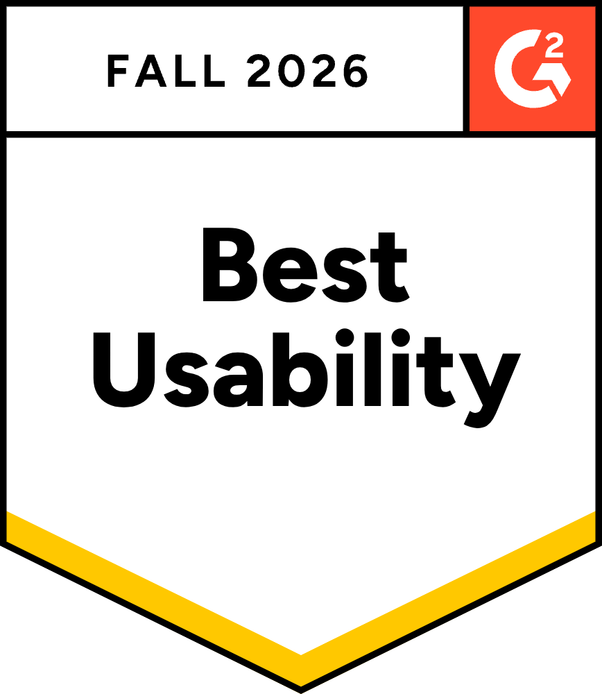 G2 Best Usability badge, Fall 2026