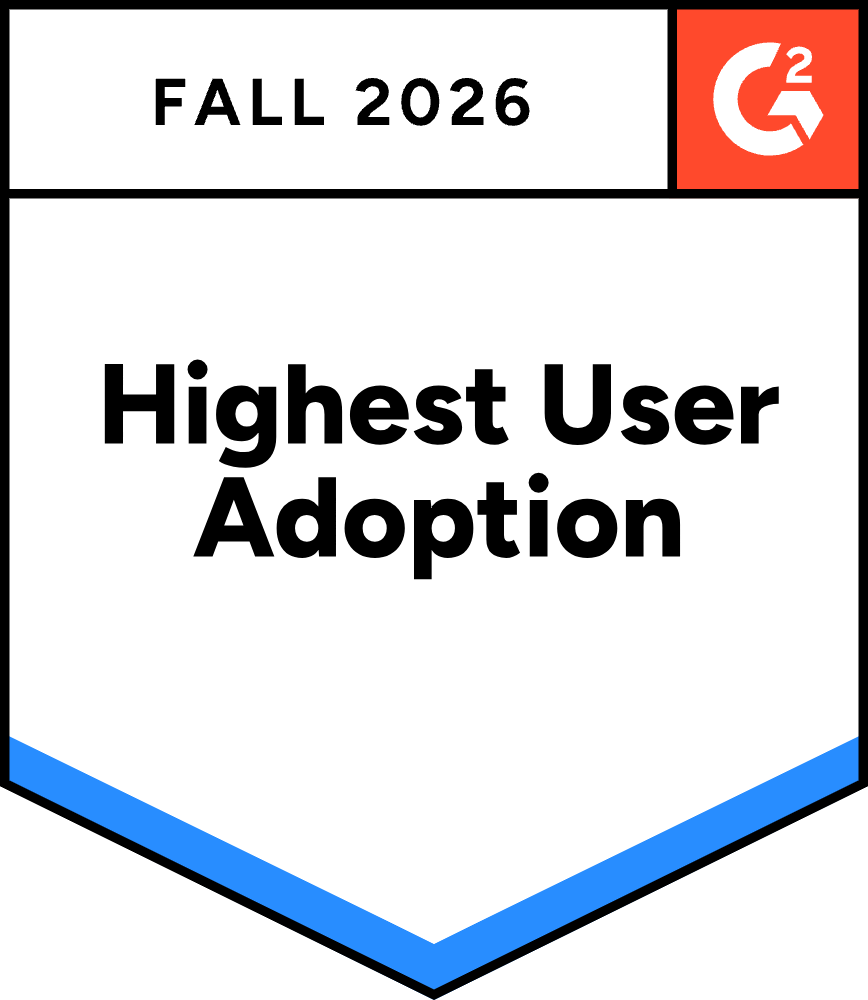G2 Highest User Adoption badge, Fall 2026