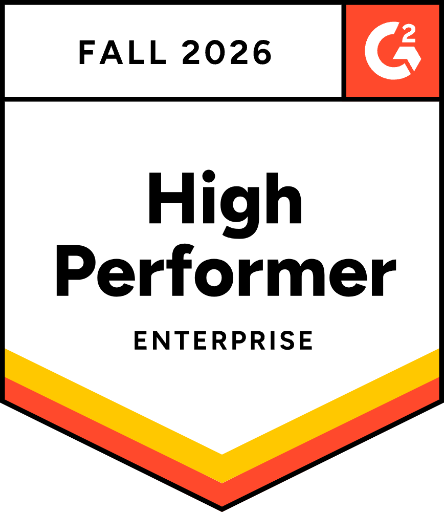 G2 High Performer Enterprise badge, Fall 2026