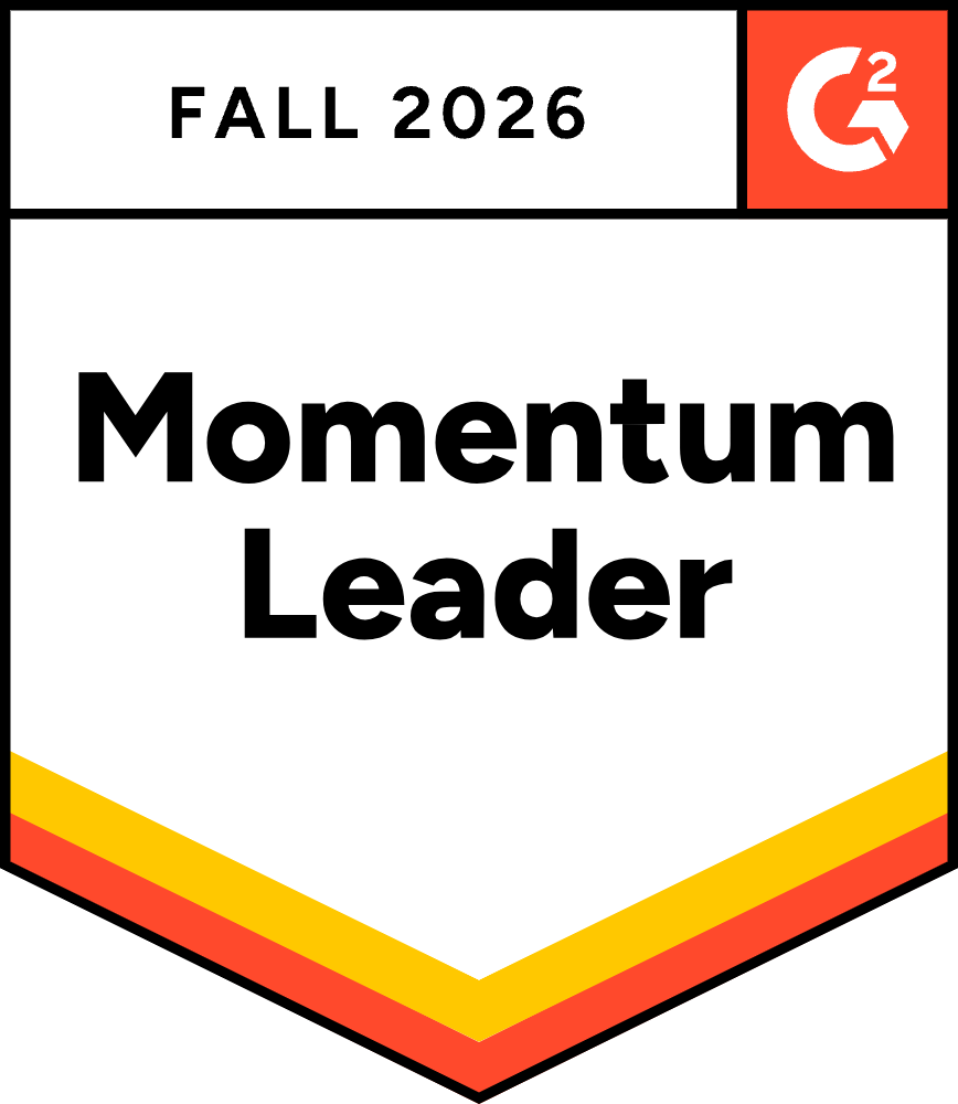 G2 Momentum Leader badge, Fall 2026