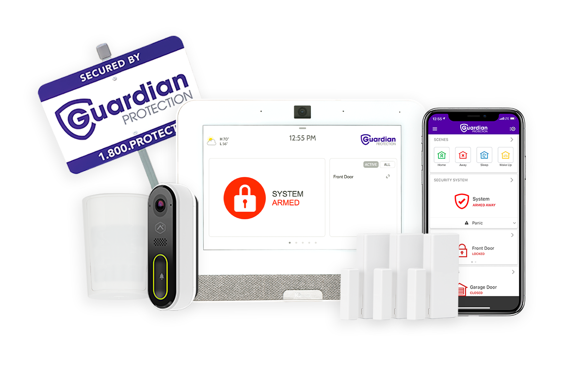Home Security equipment, mobile app and security panel

