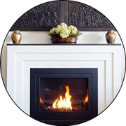 HearthCabinet ventless fireplace being used in a residential style