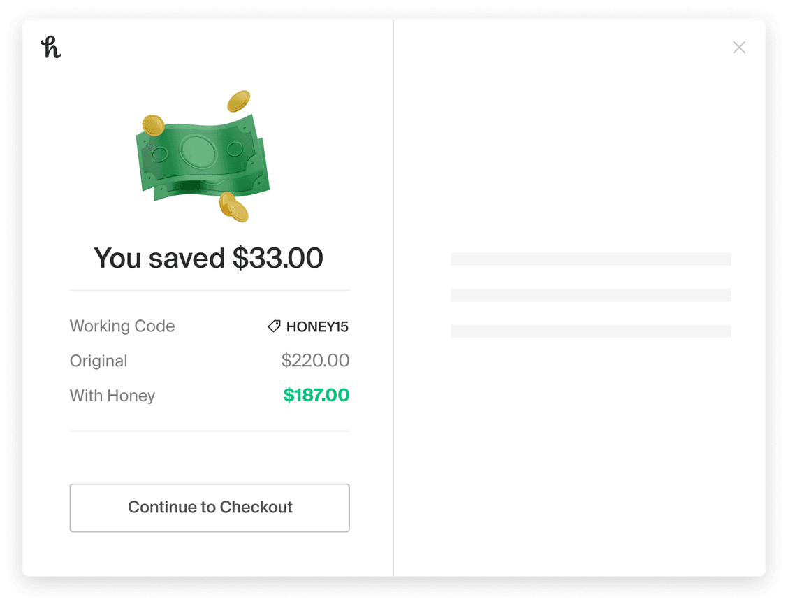 If Honey finds working coupons, we will automatically apply the code