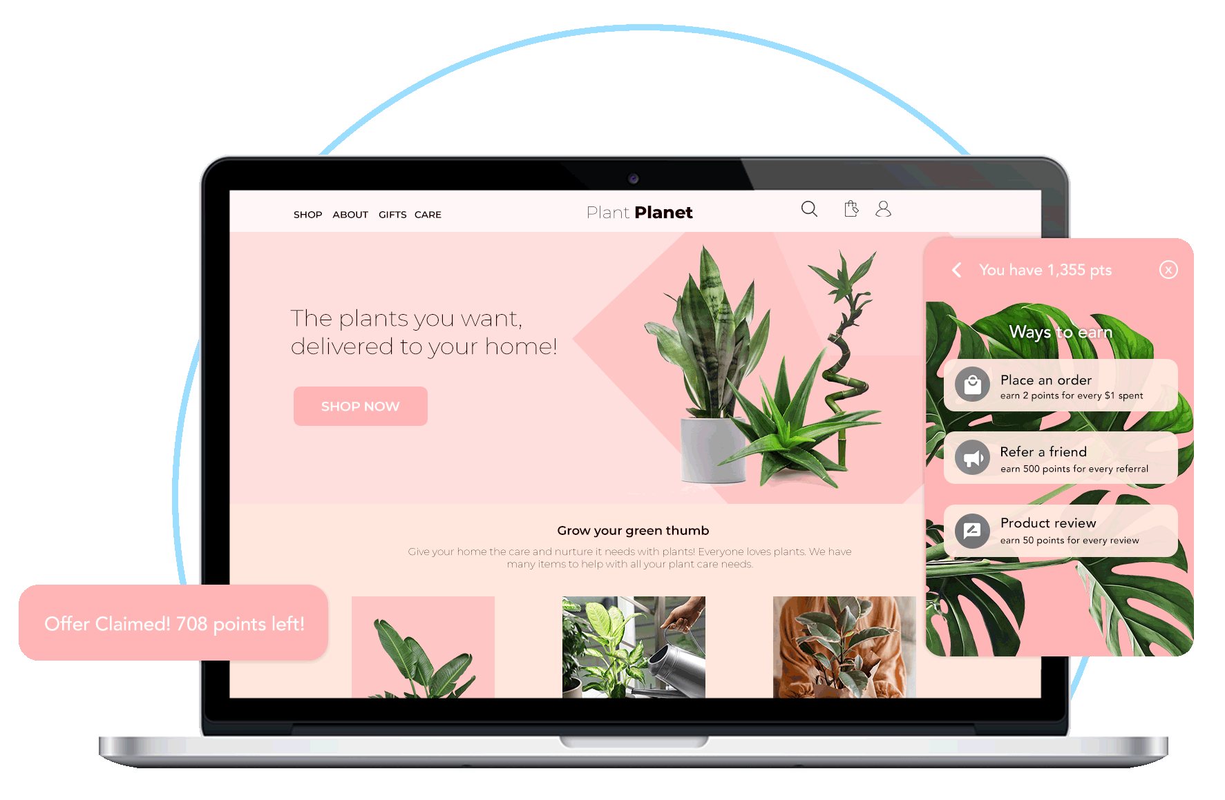 Shopify ecommerce environment with kangaroo loyalty rewards widget