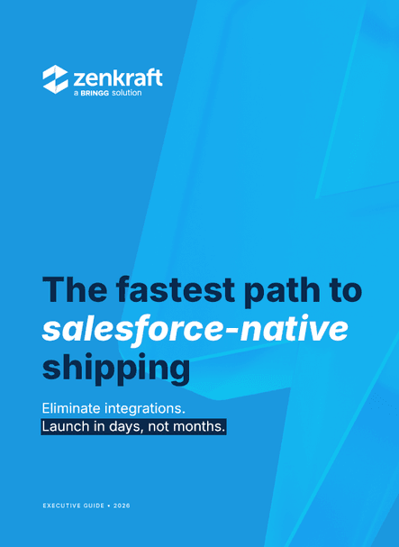 Cover of the Zenkraft guide: the fastest path to Salesforce-native shipping