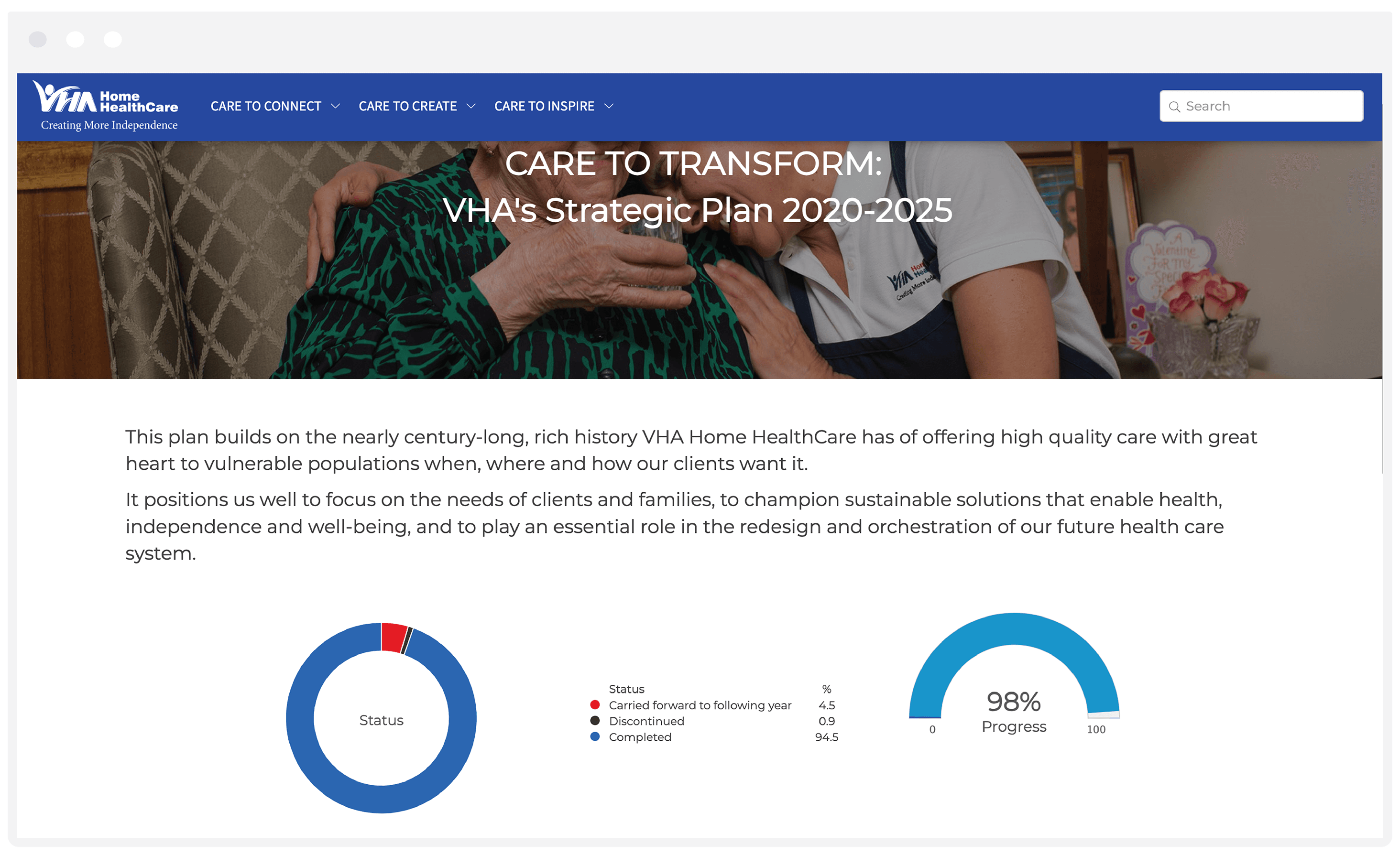 VHA Healthcare Strategic Plan Dashboard