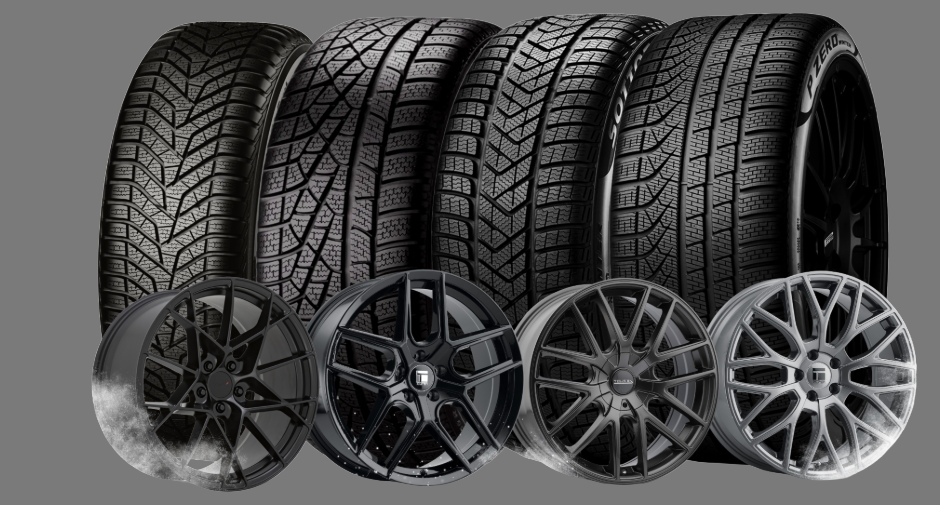 Four tires with four alloy wheels