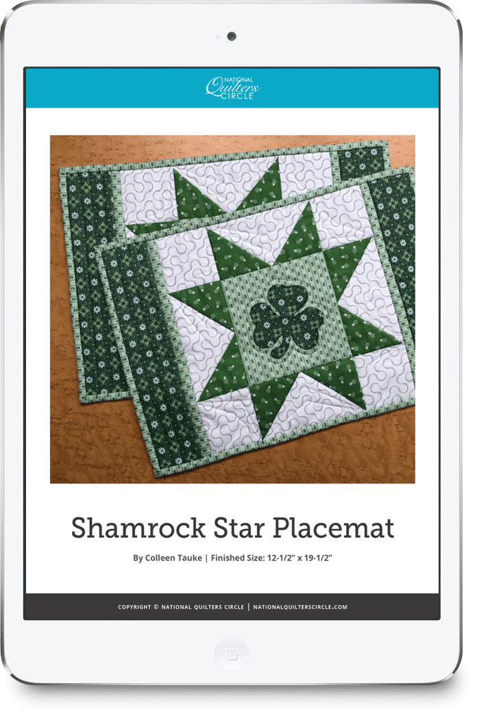 Shamrock Star Placemat National Quilters Circle