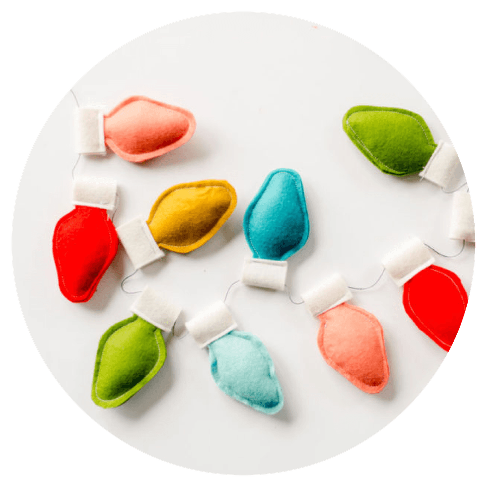 Felt Christmas Bulb Garland National Sewing Circle