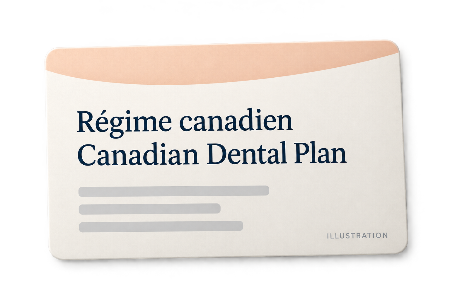 Illustration of a Canadian Dental Plan card; no personal details