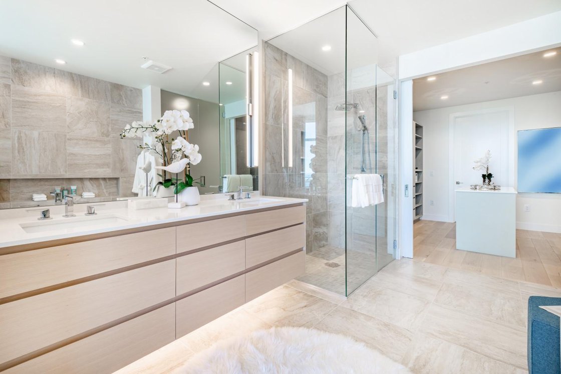 Bathroom remodeled for comfort, safety and changing needs