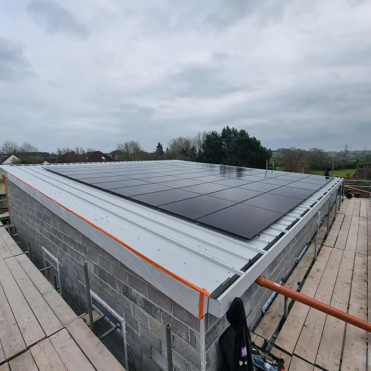 Commercial solar panel installation