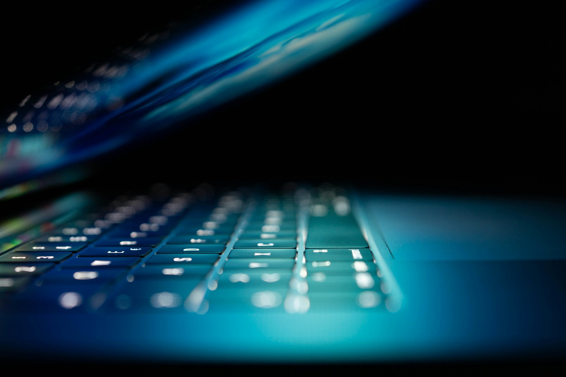 partially closed laptop
