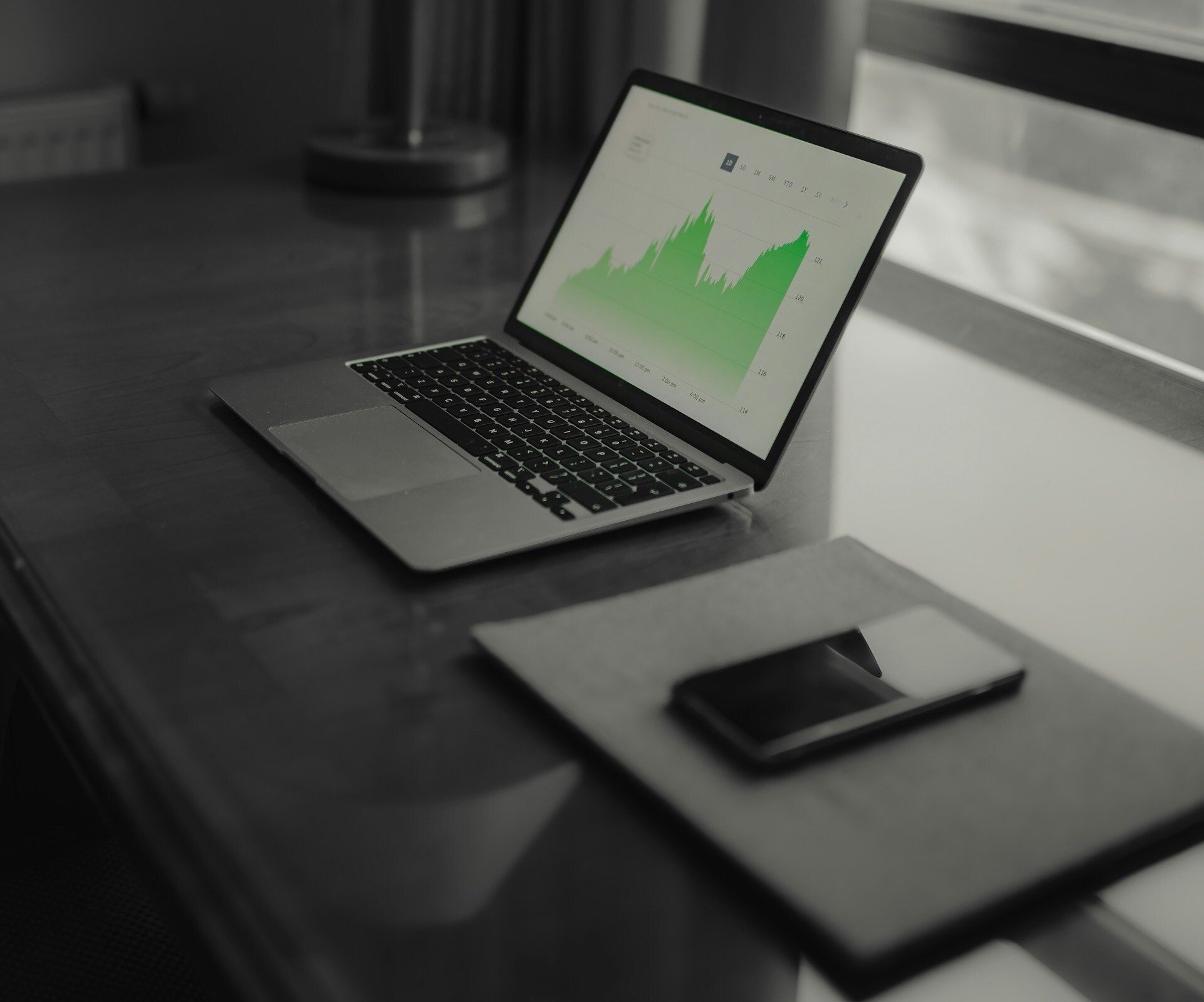laptop open to graph