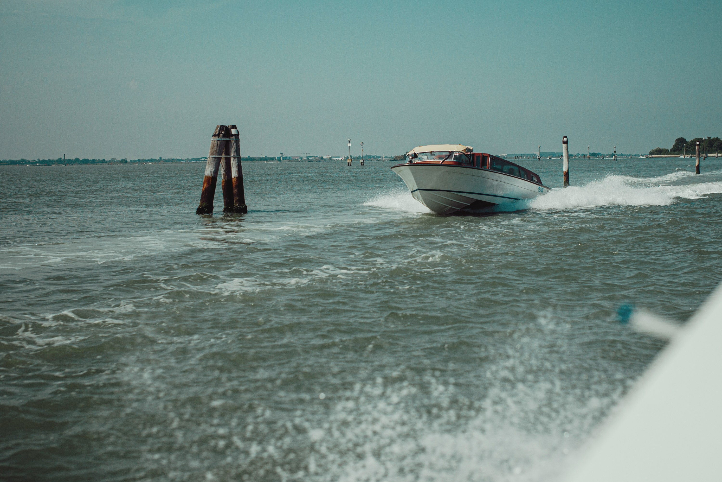 speedboat in ocean