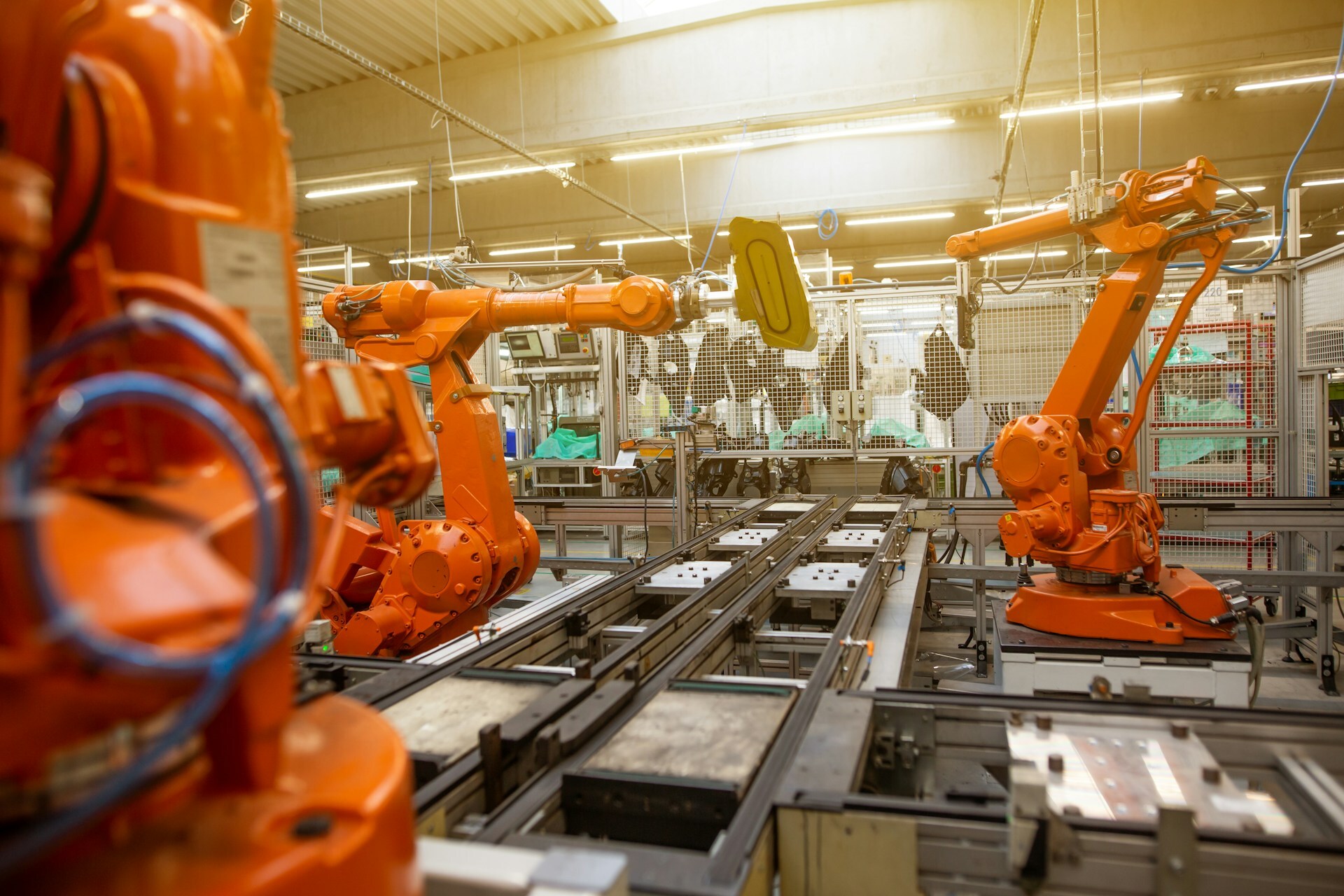 robots in manufacturing facility
