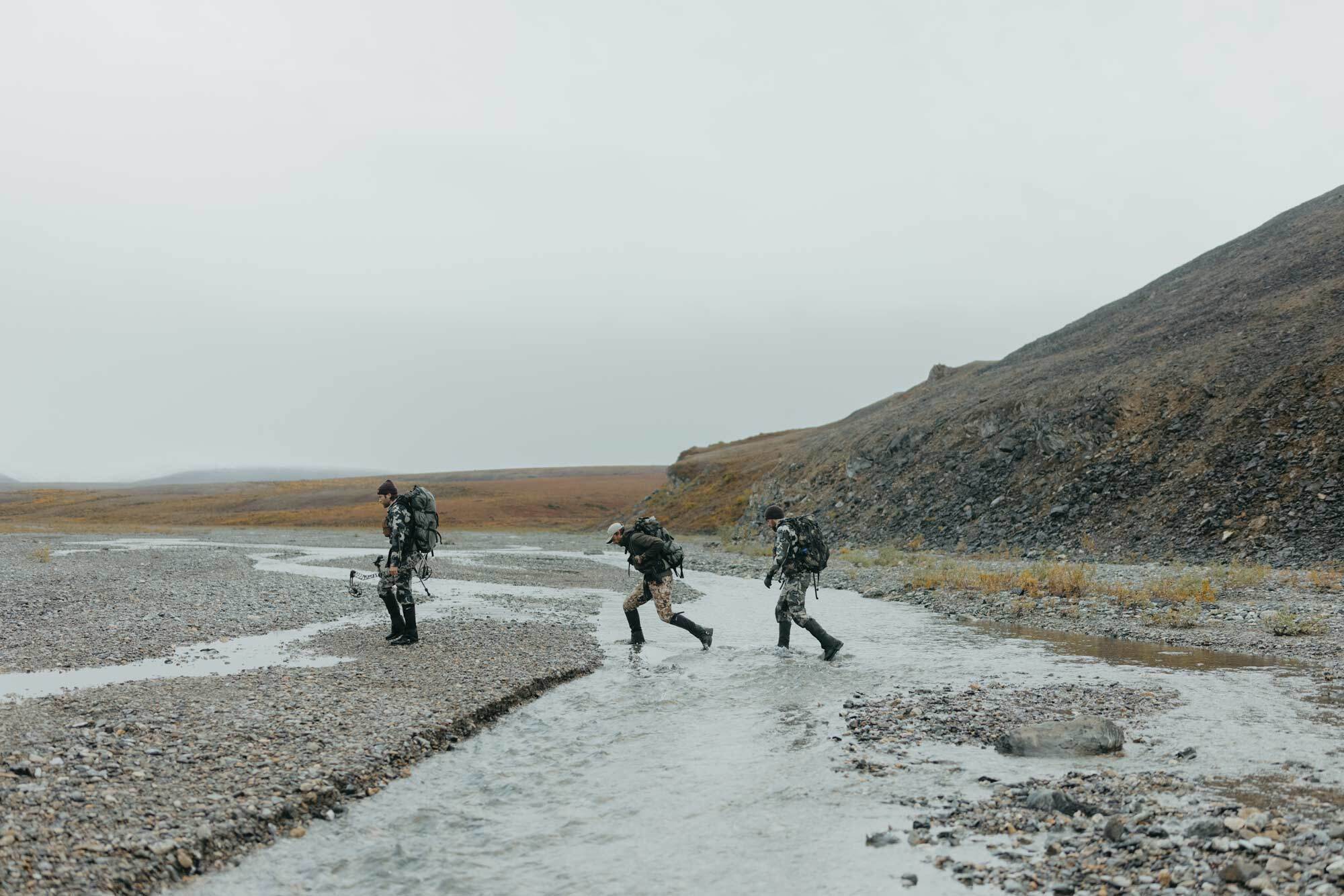 Three Hunters on a Caribou Hunt in Alaska, 2021