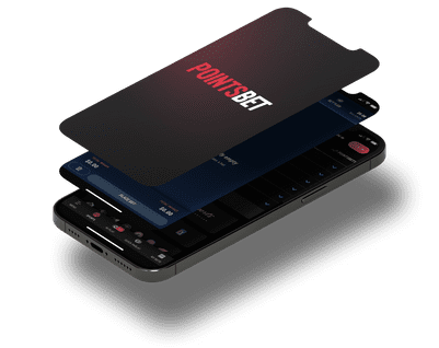 Pointsbet Mobile App Mockup on Phone