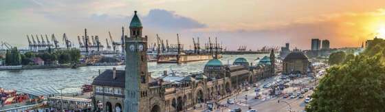 Vue du port de Hambourg, Allemagne