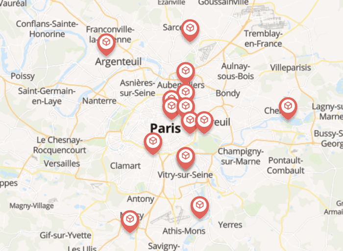 Carte des centres