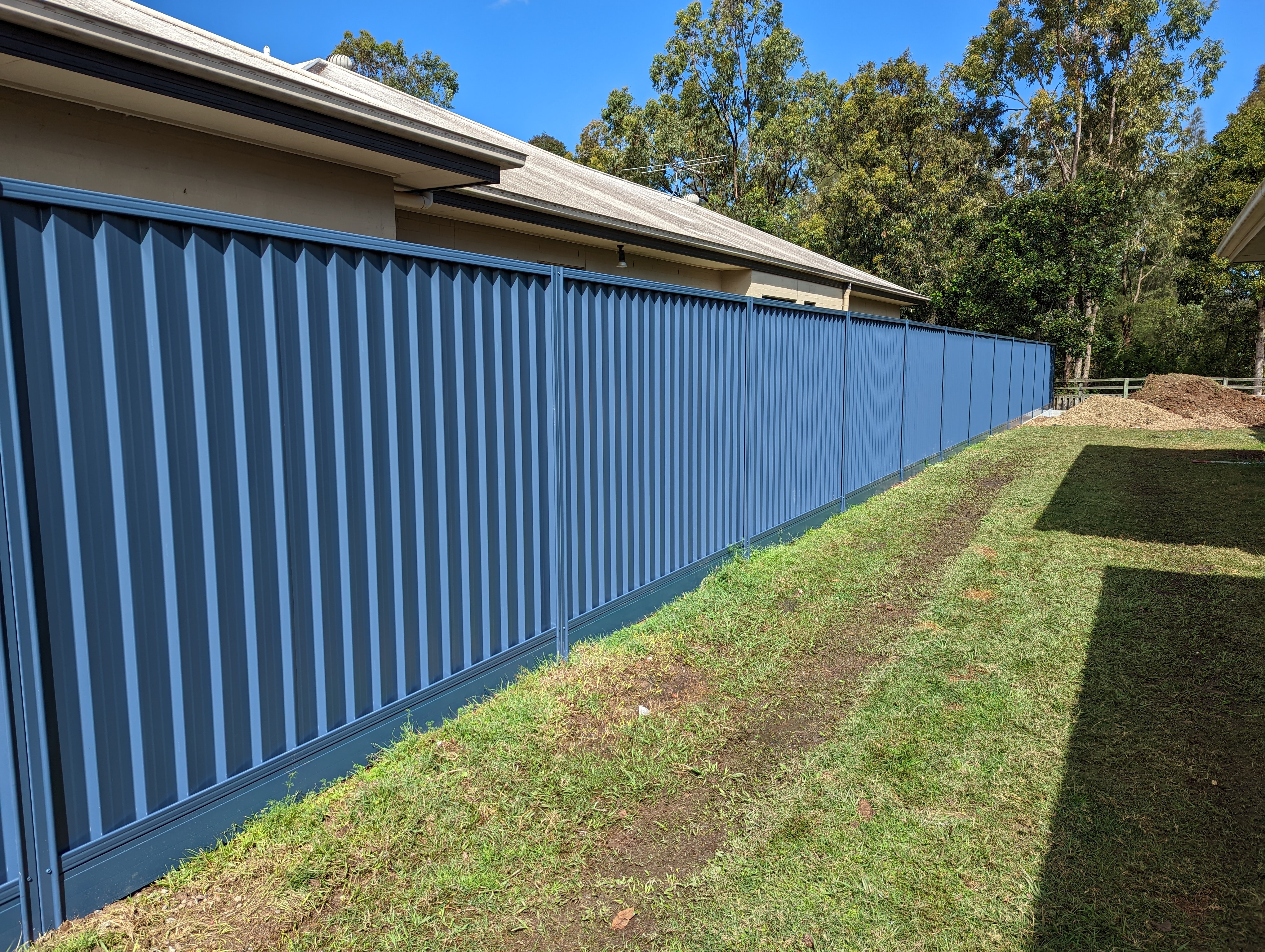 Installed COLORBOND steel fencing