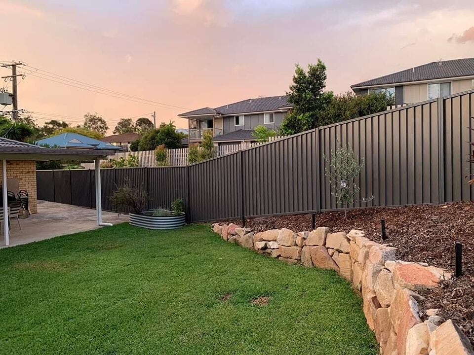 Installed COLORBOND steel fencing