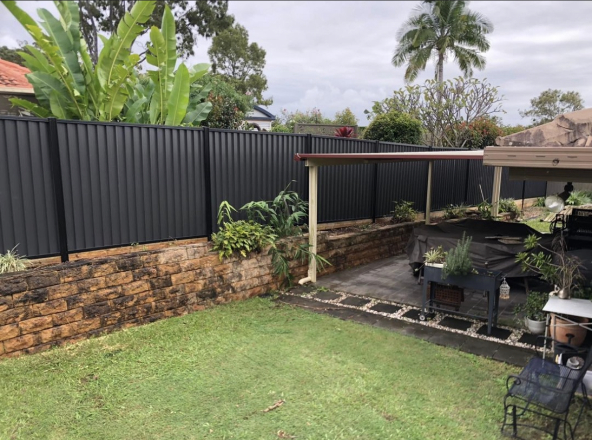 Installed COLORBOND steel fencing